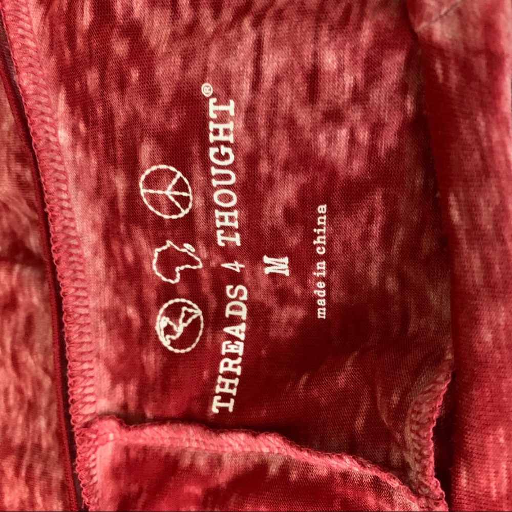 Threads for Thought Top Distressed 3/4 Sleeve Tee - Picture 4 of 6